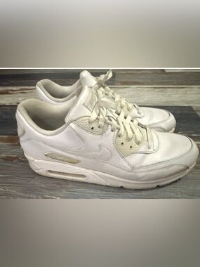 Nike Air Max 90 White Leather Shoes Mens Size 13 Running Sneakers 302519-113
